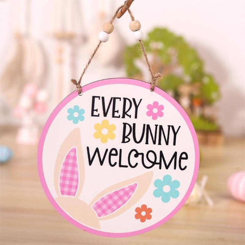 Easters Door Sign Offering Color Easters Party Supplies Wood Door Ornament Suitable for Home Office and Shop Decorations