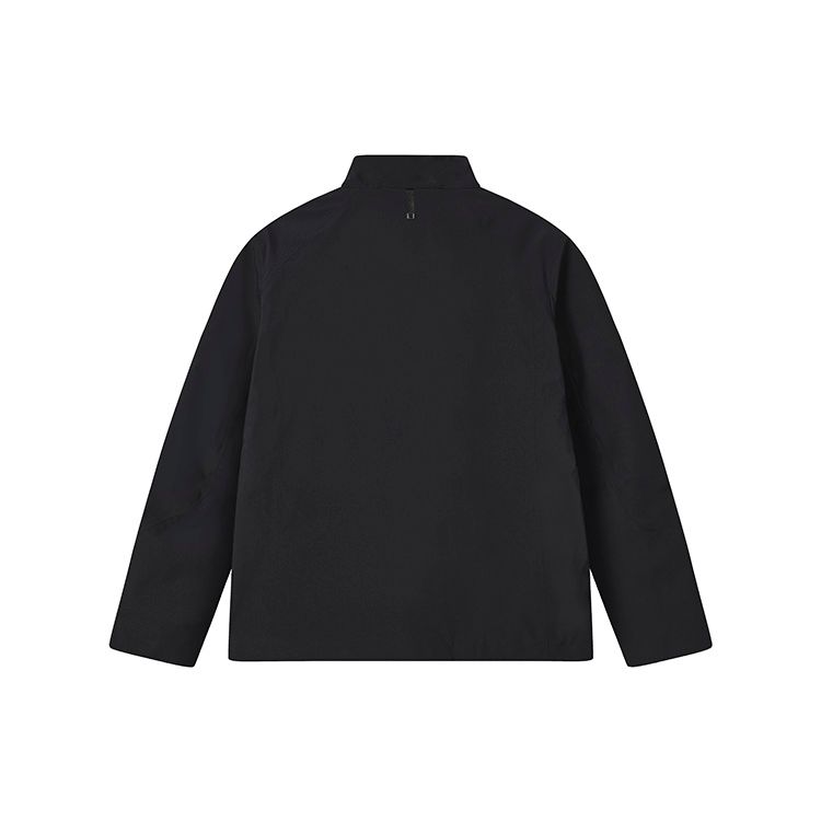 Fila X Casual Simple Warm Solid Color Stand Collar Loose Cotton Jacket Men Jacket Black F11M242903F-BK