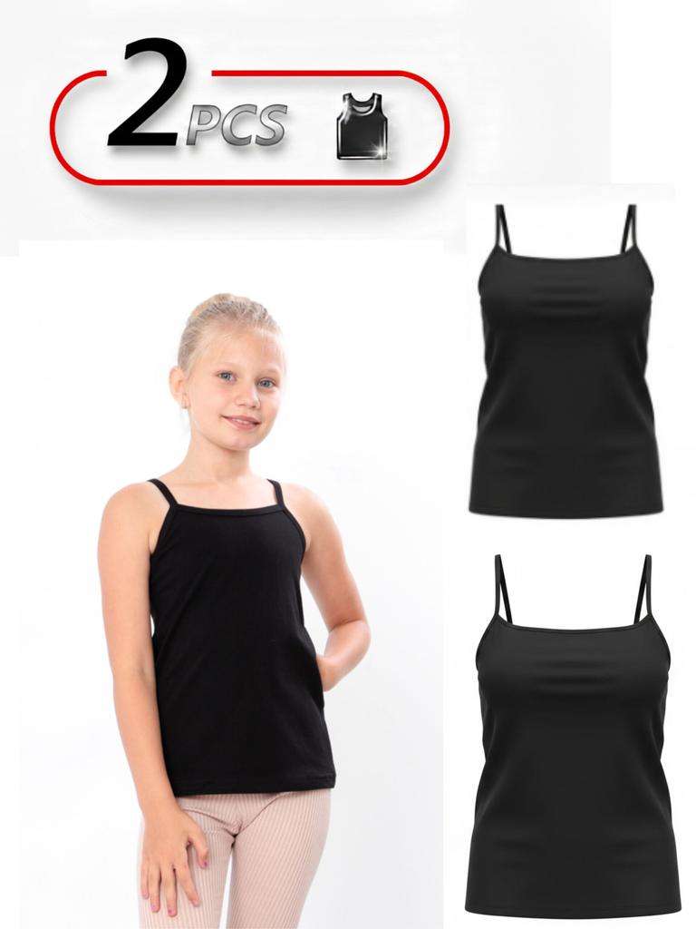 Girls’ 2‑Pack Basic Tank Tops, Any season 6289-036-pak2 HC