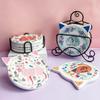 Cute Cat-shaped Ceramic Coaster Heat Insulation Pad Table Water Cup Holder Coffee Cup Non-slip Mat