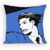 Ace Attorney Phoenix Wright Pillow Case Antidustmite Pillowcase Invisible Zipper Silky Short Plush Sofa Cushion Cover