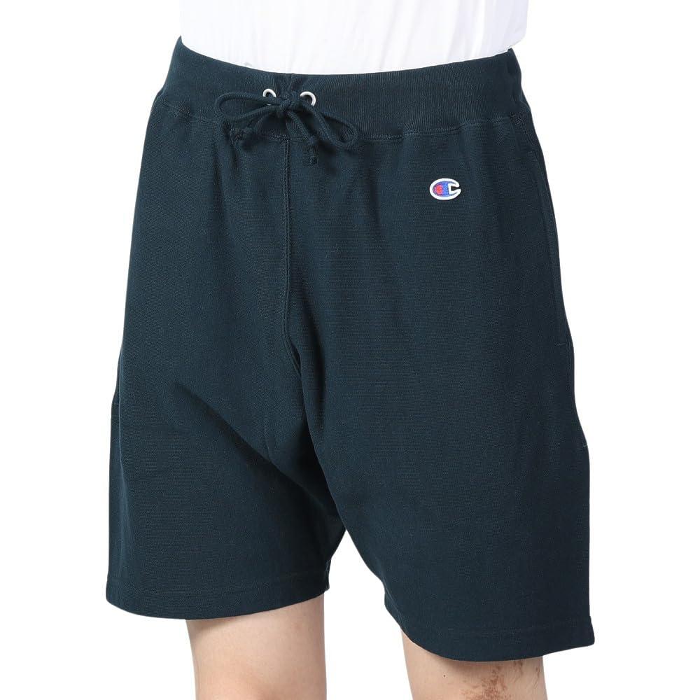 Champion Cotton USA 10oz Fleece Sweat REVERSE Size L 100% Shorts, WEAVE®, C3-Z507, Men's, Navy,