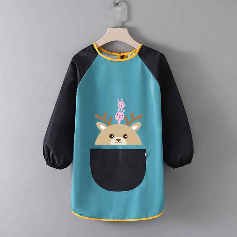 Children's Waterproof Art Smock with Logo - Reversible Apron for Painting and Eating  