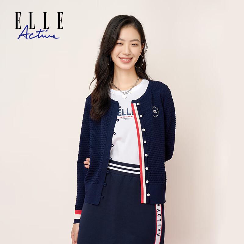 ELLE ACTIVE Women s Waffle Knit Contrast Cardigan 2XL