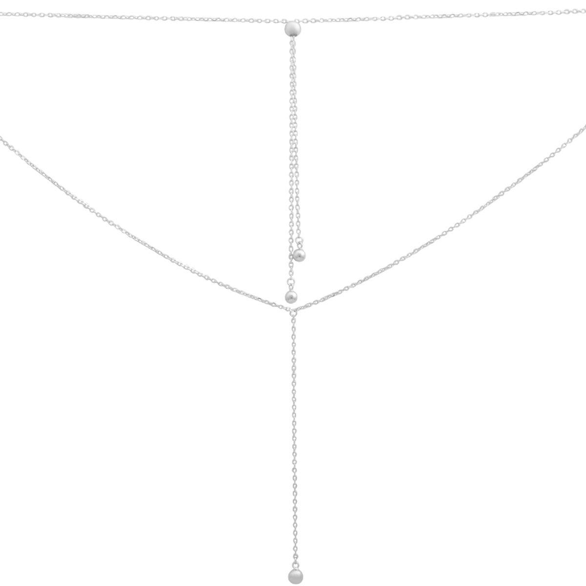 

Silver necklace without stones, item weight 3.2 g (2183945) adjustable