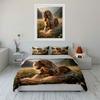 Graceful Long-Maned Horse In Flower Meadow Printed Duvet Cover Set1 Duvet Cover+2 Pillowcasemulti Size Bedroom Bedding Decor