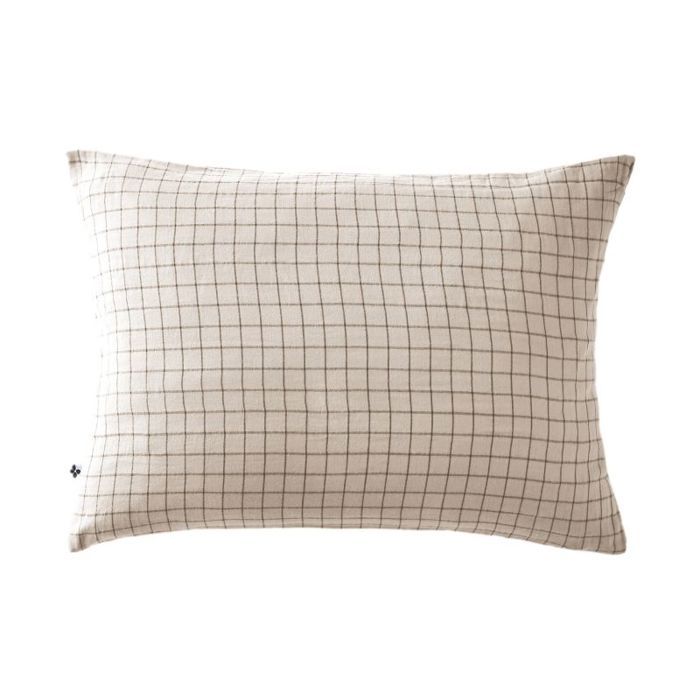 Pillowcase Woven-dyed Small Squares Deco "Gaïa Mix" 60 X 60 Cm &; 50 X 70 Cm "Gaze De Coton" - Gaïa Mix Pampa - 50 X 70 Cm -