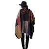 Soft New Women Cashmere Scarf Patchwork Plaid Blanket Cloak Poncho Wrap Shawl