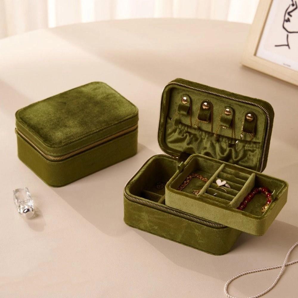 Detachable Velvet Jewelry Holder Rings Necklace Jewelry Storage Case Square Jewelry Box  Outdoors