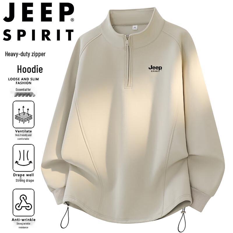 JEEP SPIRIT Men's Loose Fit Pullover Sweatshirt