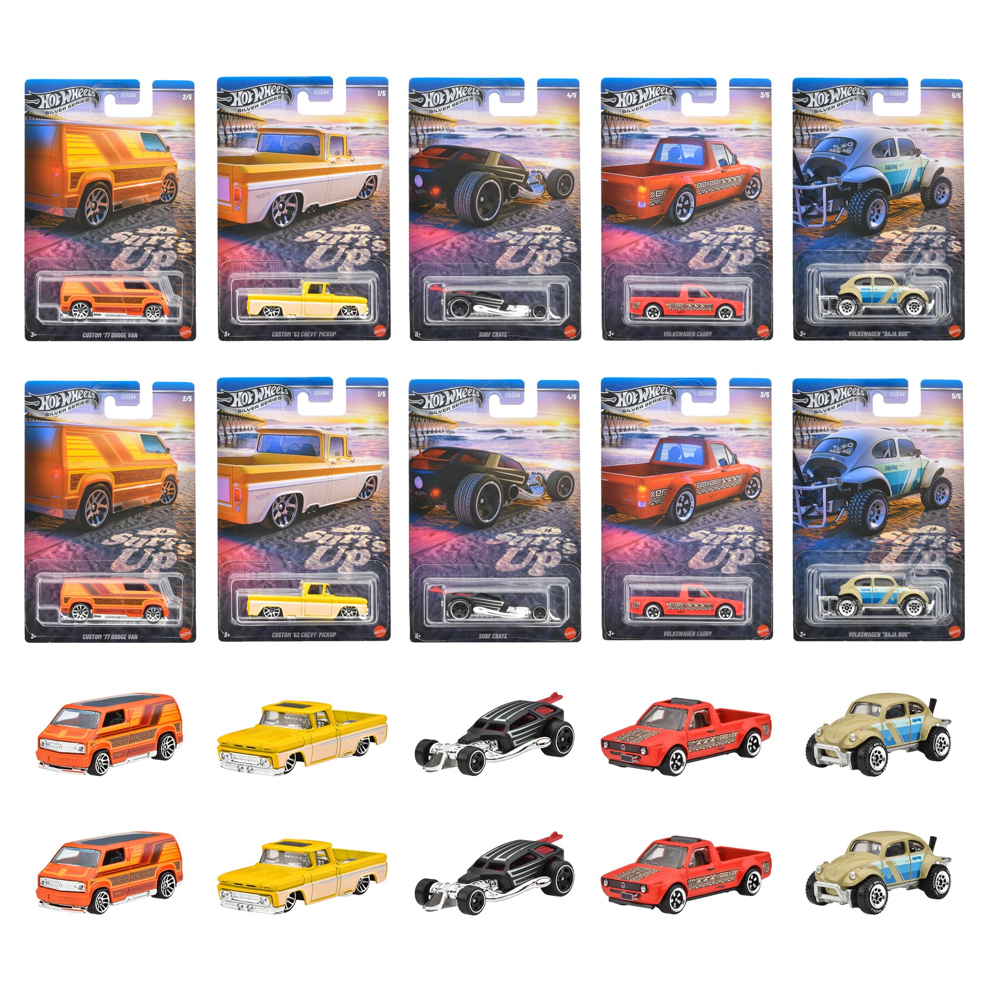 

Hot Wheels Тематический Автомобильный Ассортимент Подъемный Транспорт Игрушка Мини Машинка Коробка на 10 Машинок Продается Возраст 3 года и старше Мульти - Surf s 987M-GDG44