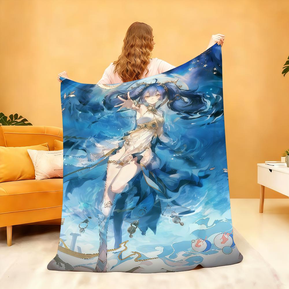 Game W Wuthering W WaveS I IUNO Blanket For Soft Throw Blanket for Picnic Bed Sofa Home Bedroom Cozy Warm Comfortable
