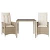 VidaXL Ensemble de bistro 3 pcs avec coussins beige résine tressée, ensemble de bistro de jardin, ensemble de balcon, 3276799