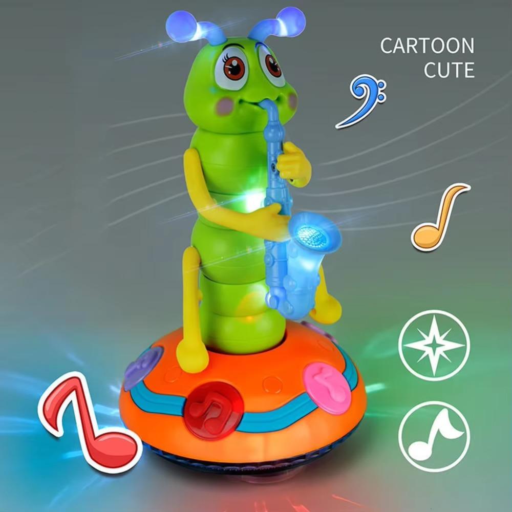 LED Saxophone Caterpillar Toy Plastic Dancing Caterpillar Toy Electric Music Toy  Halloween