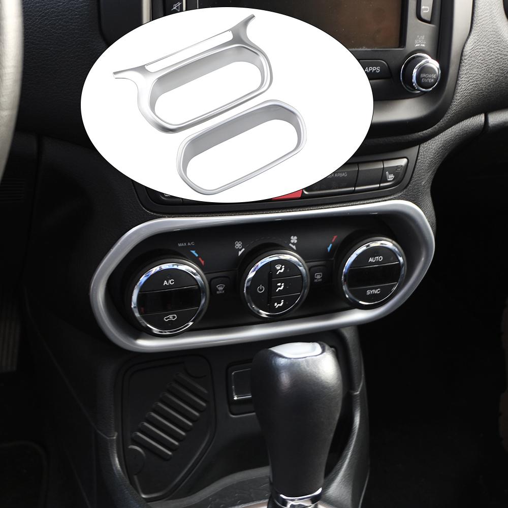 For Jeep Renegade 2015 2016 2017 2018 2019 Center Console Dashboard AC Air Condition Switch Button Panel Cover Trim Sticker