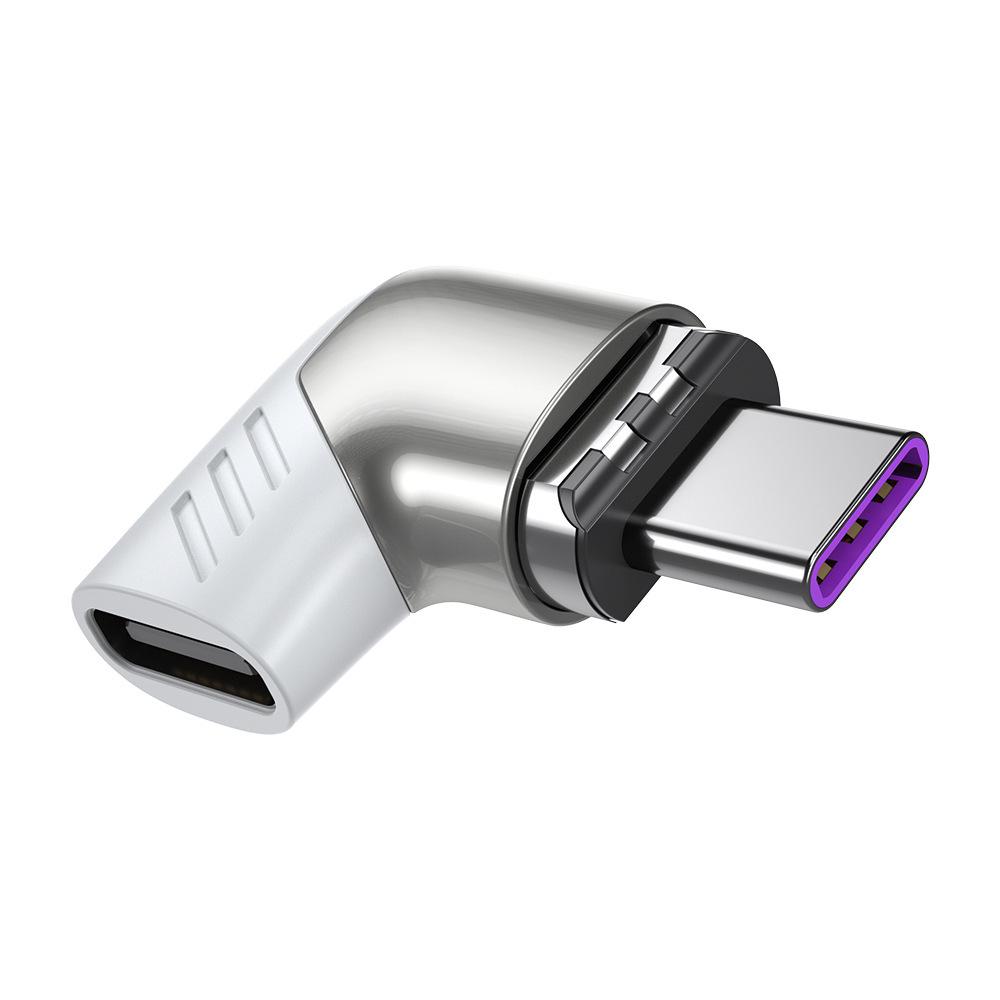 Right Angle Type-C Magnetic Adapter for Fast Charging & Data Transfer on Apple Devices & Laptops