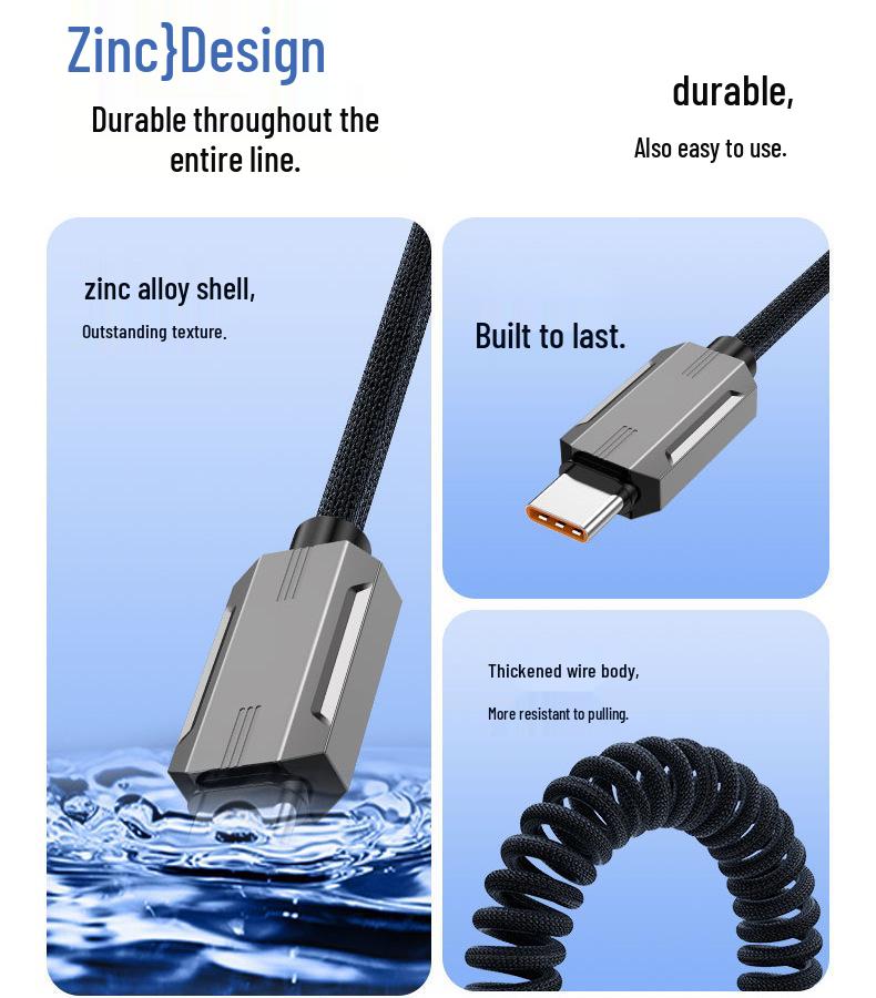 240W Magnetic Retractable Dual Type-C Charging Cable for Huawei & iPhone 17