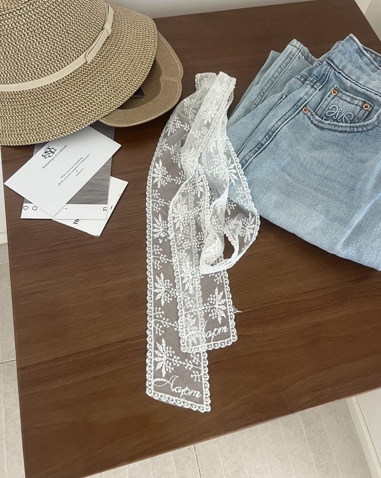 1Pcs Bow Thin Lace Waist Belt Floral Tie Up Dress Jeans Belt Streetwear Lace Skirt Lace Shawl Y2K Long Lace Waistband