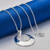 925 sterling silver 16-30 inch exquisite round pendant necklace for women's fashion wedding accessories, jewelry gifts