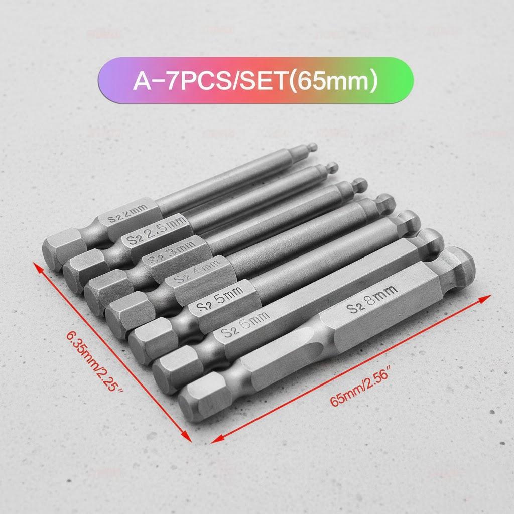 

STONEGO 1/4 Inch Hardened Hexagonal Wrench Set Pneumatic Batch Nozzle Spanner Tool Kit for Automotive Repair