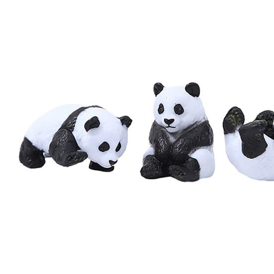 4 Pcs Mini Panda Figurine Cute Tiny Panda Statue Miniature Pandas