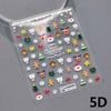 Gold Stamped White Christmas Tree Snowflake 3D Self Adhesive Nail Art Stickers Santa Claus Elk Xmas Cartoon Cute Manicure Decals