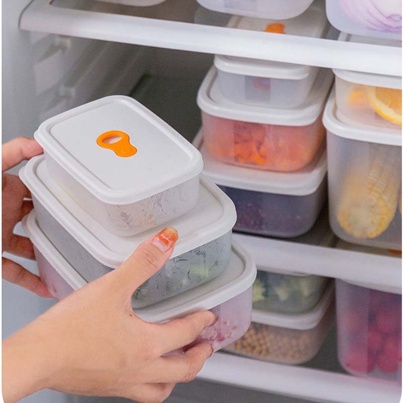 3 Packs Fresh-keeping Box Household Refrigerator Organizer Vegetable Fruit Storage Box Microwaved Heating Food Storage Portable Sealed Lunch Box