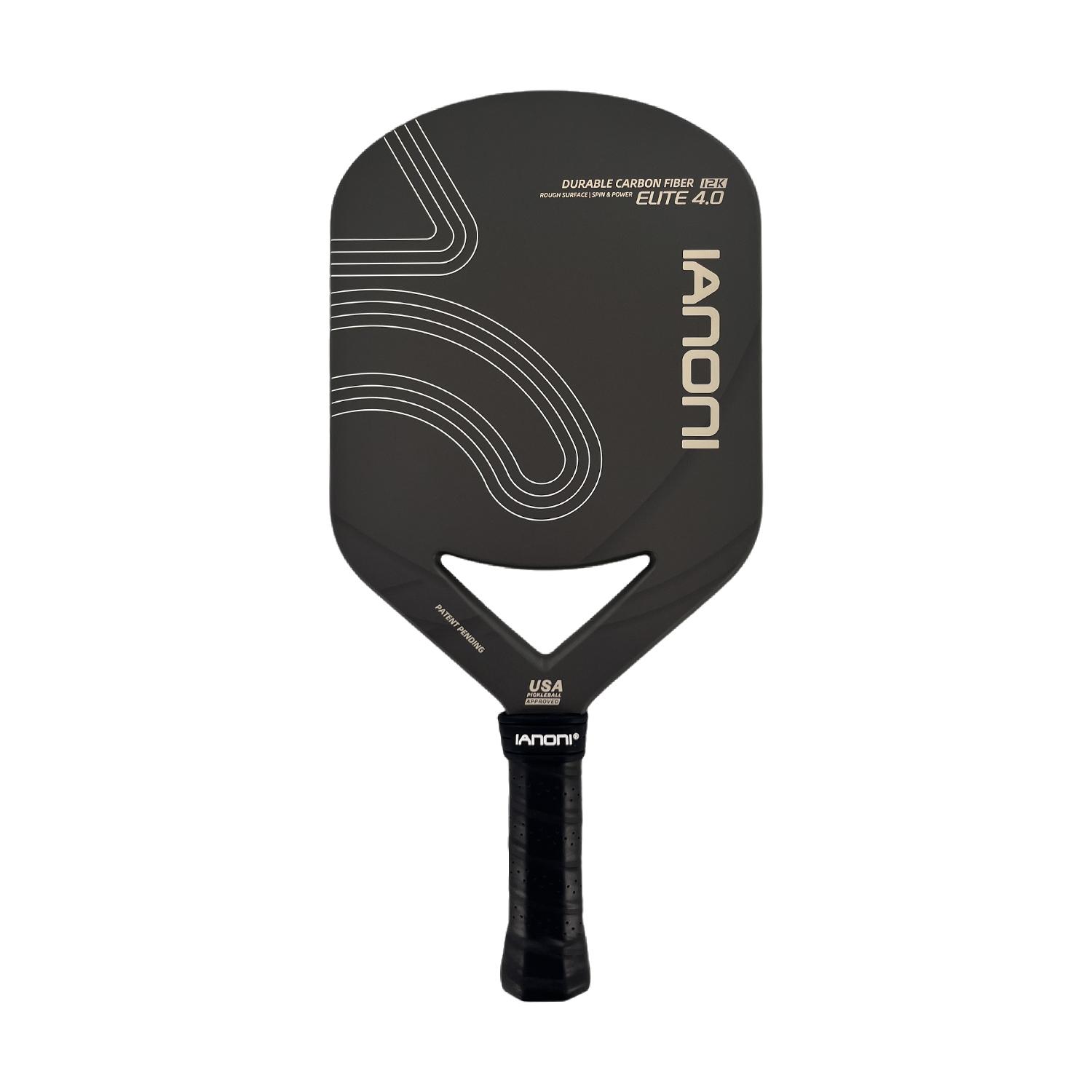 IANONI SPORTS ELITE4.0 Бескрайняя ракетка для пиклбола 12K Углеродное волокно 16 мм Тренировка Кастомизация USAPA Ракетка для пиклбола темно-коричневого