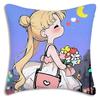1PC Cute M-shaped Moon Pillowcase Cartoon Sofa Decoration Home Double-sided Printing Cute Square Cushion Pillowcase