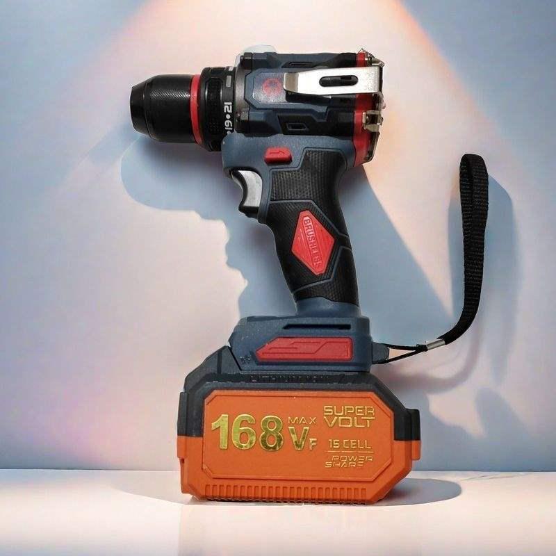 High-Power Two-Speed Brushless Copper Electric Drill & Screwdriver with Rechargeable Lithium Battery