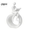 3D Printed Reading Figure Sculpture Figurine, Abstract Reader Statue for Home Tea Room Entryway Decor Decor, Modern Minimalist Bookshelf Desk