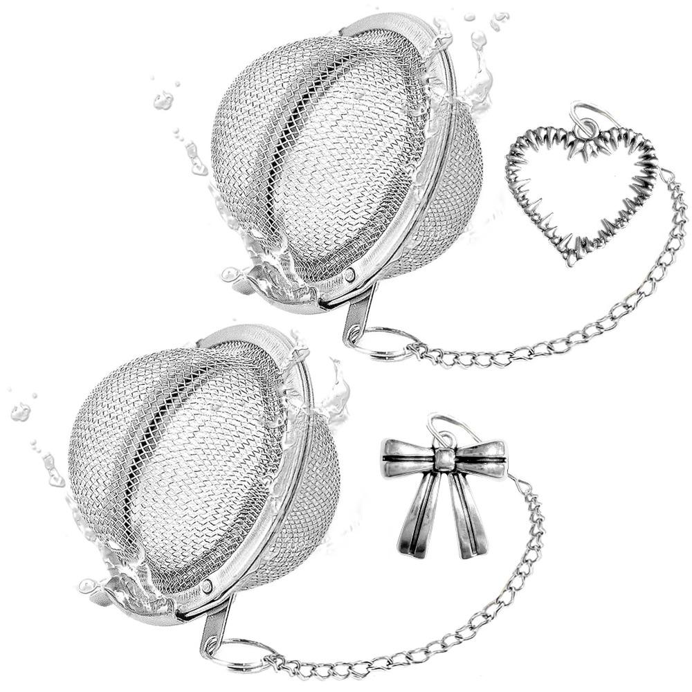 

2PCS Stainless Steel Butterfly Bee Chain Tea Infuser Fine Mesh Spice Ball Tea Filter Ball Cooking Style I