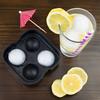 Large Sphere Ice Cube Mold 4-Grid Silicone Whiskey Ice Maker, Leak-Free Design, Easy Fill & Release, Perfect for Round Ice Balls