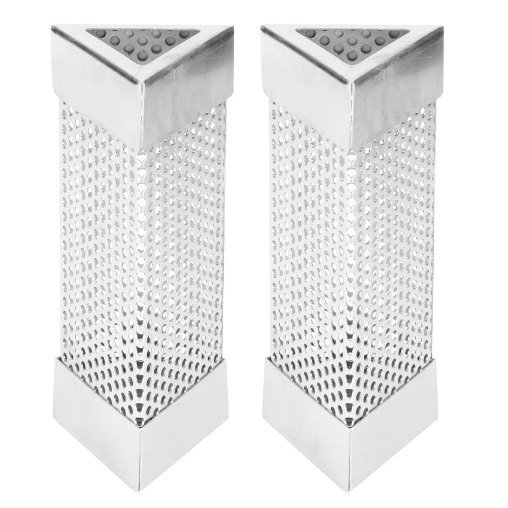 2 Pezzi Tubo Affumicatore per Griglia BBQ Tubo a Rete Scatola Fumo Pellet 6 Pollici Acciaio Inossidabile Accessorio Barbecue Trilaterale
