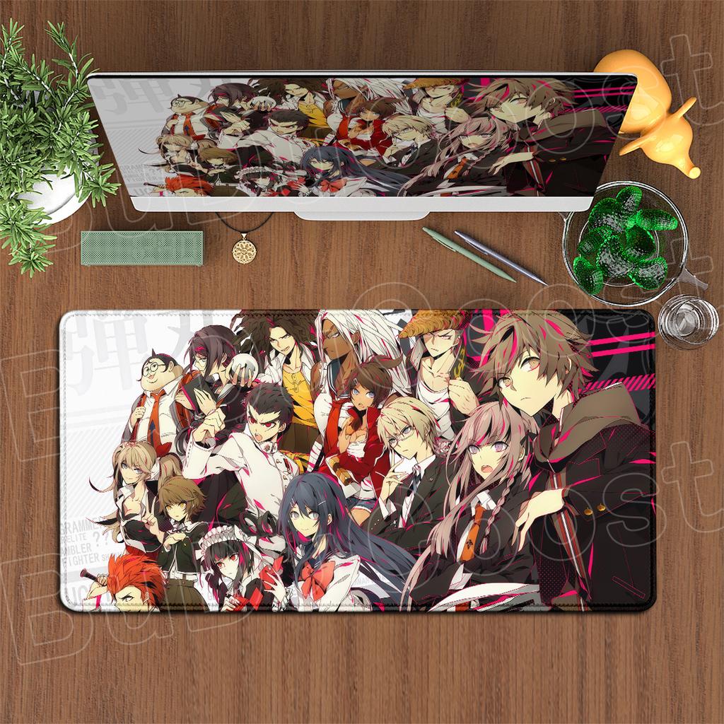 900x400mm Computer Keyboard Desk Mats Hot Anime Danganronpa Speed Mouse Pad Non-slip Gaming Laptop Carpet PC Rubber Accessories