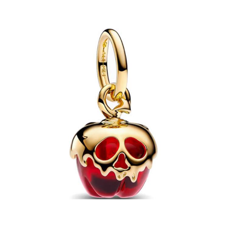 Pandora Evil Queen Poison Apple Glass Pendant Women jewelry Red 763421C01 Box