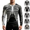 Top Stampato a Maniche Lunghe per Halloween - Maglione Casual per le Festività