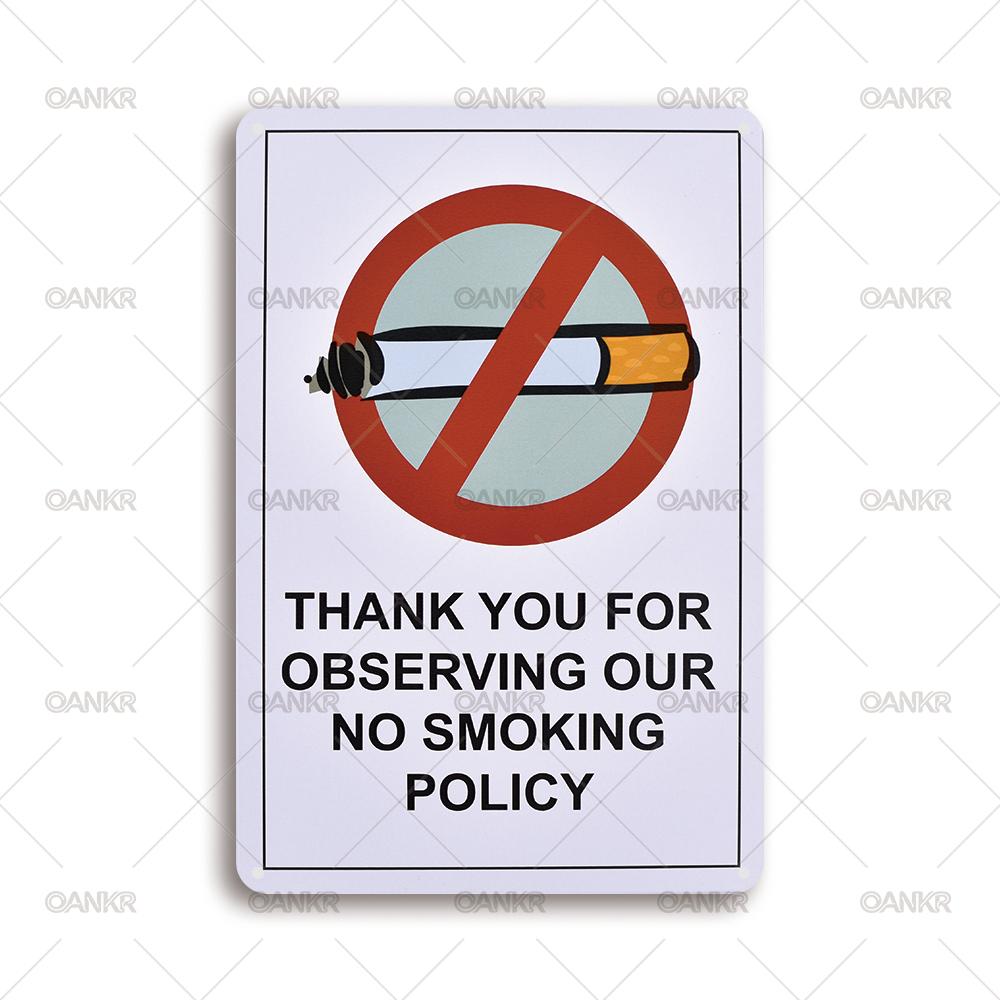 

Vintage Art Wall Poster Metal Tin Sign Ideal Gift x Inch No Smoking Policy Metal Signs for Coffee Bar Wall Decor Plaque 20x30cm（7.8x11.8inch）
