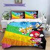 Hedgehog Sonic Pattern Bedding Quilt Set Quilt Cover Pillowcase Home Decoration Birthday Gift (1 * Duvet Cover + 2 * Pillowcase, Without Core)