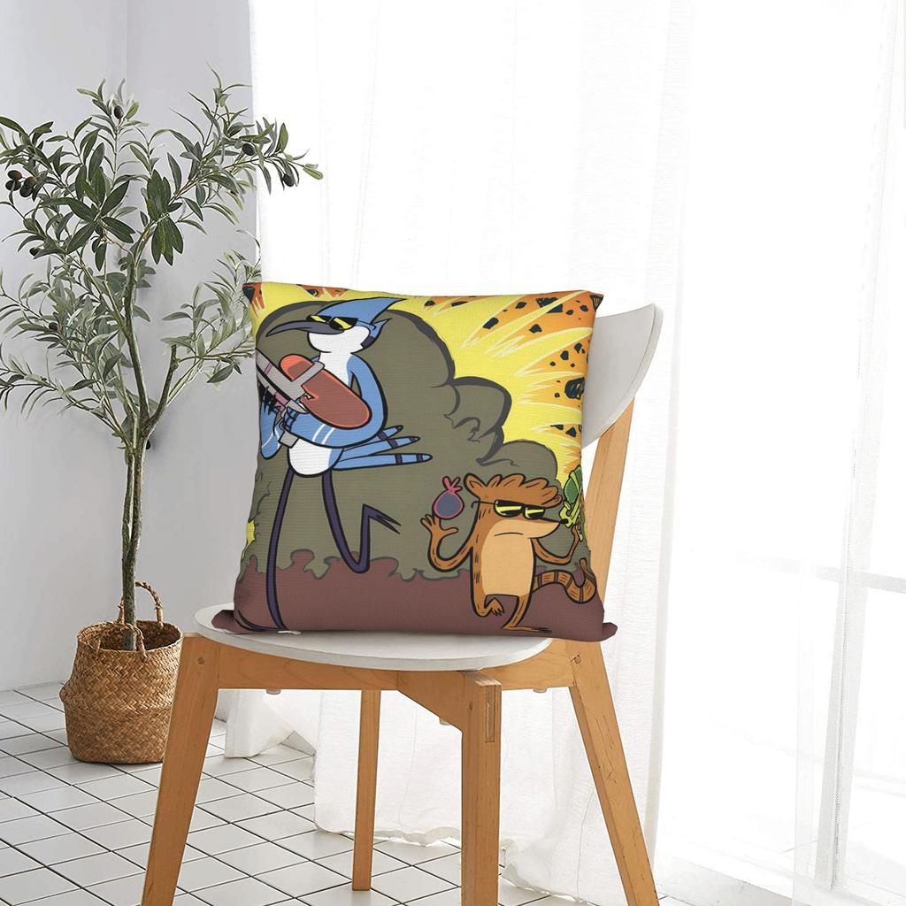 Pillow Cover Mordecai and Rigby R-Regulars Anime Show Morden Pillow Case For Couch Sofa Bedroom Pillowcases