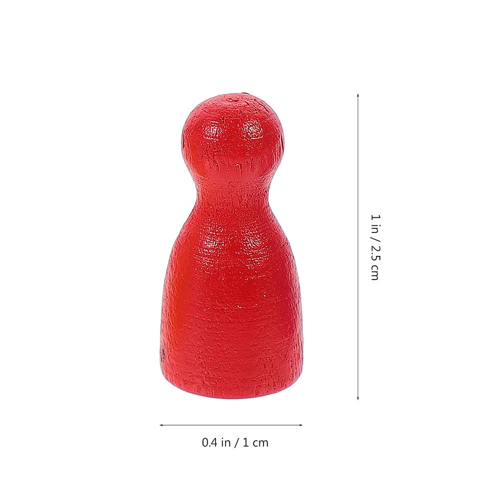 ifundom 60 Multicolored Wooden Chess Pieces for Board Flying Chess Checkers Accessories Games, Human-Shaped Pawns, &