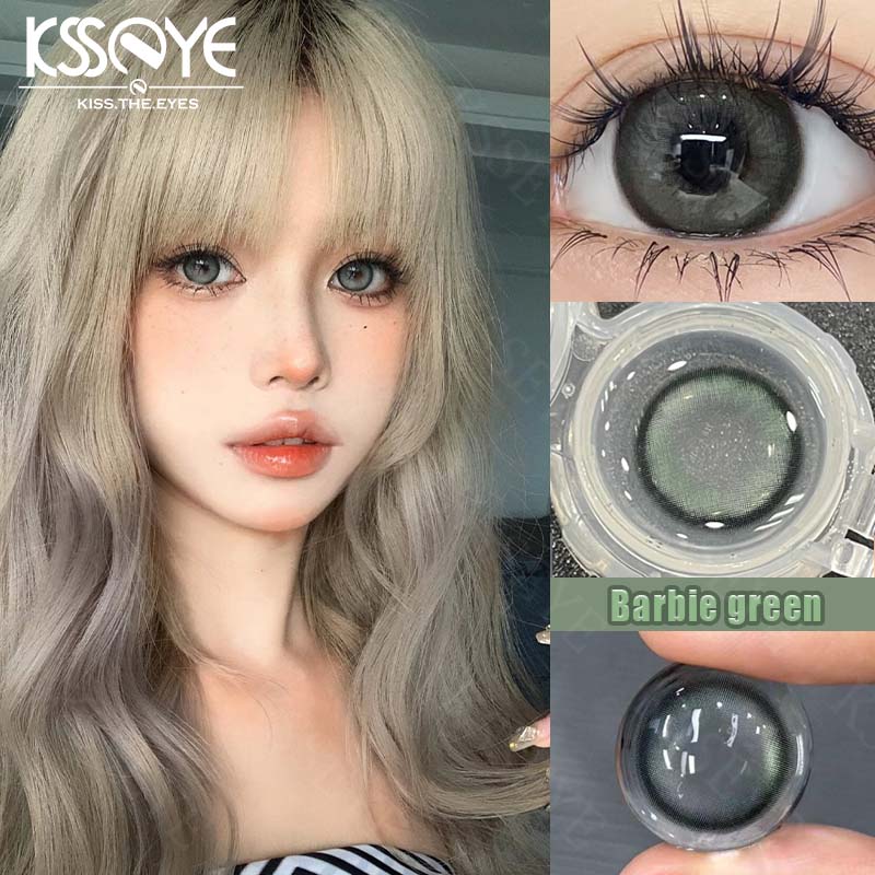 Kontaktlinsen für den jährlichen Gebrauch, große Augen, 14,5 mm, Myopie-Kontaktlinsen, Farblinsen, Puppenbrille, braune und blaue weiche Linsen mit Lösung