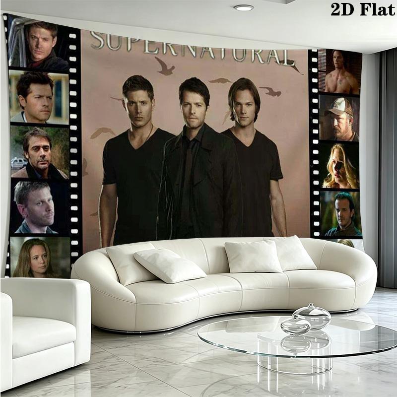 Supernatural Poster Wall Tapestry Aesthetic Wall Hanging Printed Fabric Blanket Decorative Tapestries for Bedroom Living Room Home Decor