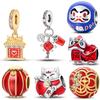 Copper Colors Charms Red Lantern Beads For Dangle Pendant Bead Jewelry Beads  New Gifts For Women