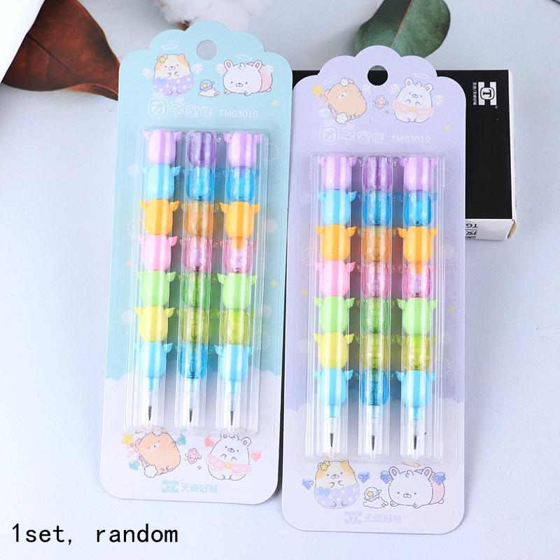 

2/3Pcs Cute Cartoon Building Blocks Pencils No Need To Sharpen Stacking Pencils For Children Student Writing Drawing Stationery