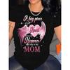 O-neck Butterfly Print Women's Crew Neck T-Shirt  Casual Short Sleeve Letter Print Spring Summer Top Tee T Shirt