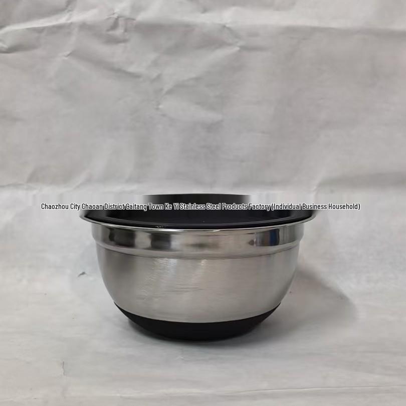 Stainless Steel Salad Bowl Set with Silicone Base, Grater, Egg Beater & Lids (3/5/7 Pieces)