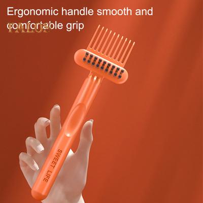 Spazzola Pulente a Doppio Uso Pulitore per Pettini Strumento di Rimozione Design Piccolo e Portatile Impugnatura Ergonomica Spazzola Pulente per Pettini 2 in 1