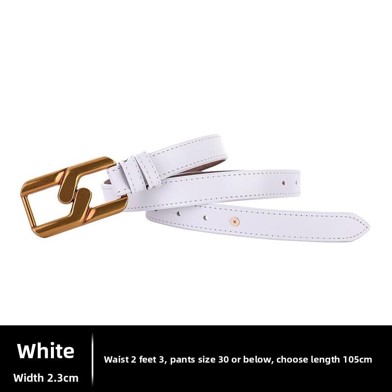 Leather Belt Waist With Metal Buckle And Stylish Flowing Design For Outfits