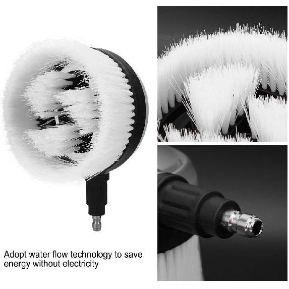 White Drill Scrub Brush Car Pressure Washer Rotating Brush With Soft Surface For Cleaning Painted Vehicles Boats Flat Window Glass Stucco, Power Tool